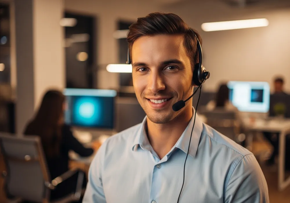 Koadi support technician on a call